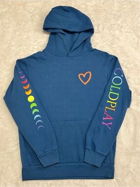 2025 Official Coldplay Music of the Spheres World Tour Royal Blue Hoodie Size S